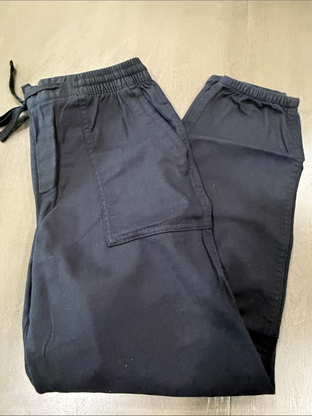 Women Casual Elastic-Waist Pants in Navy